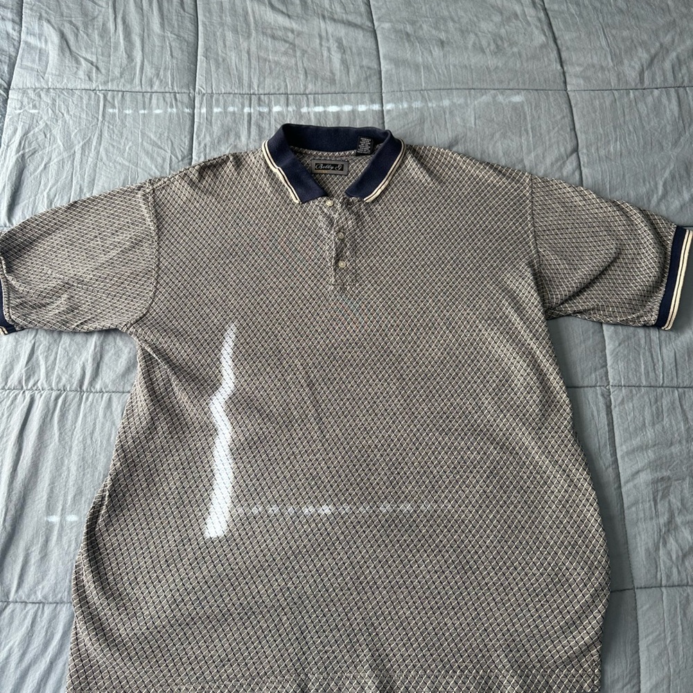 Timeless Blue and Tan Polo Shirts with Classic Knit